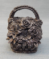 Reed & Barton Basket of Roses Silver Plate Music Box