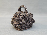 Reed & Barton Basket of Roses Silver Plate Music Box