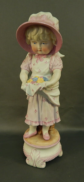 Vintage 12" German Bisque Figurine of a Young Girl