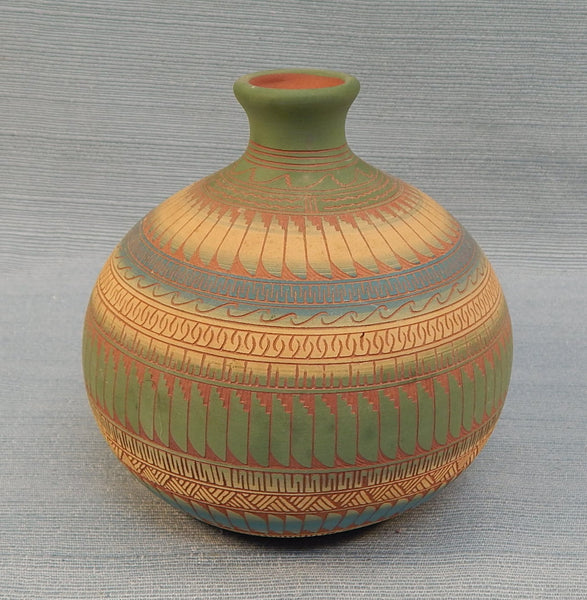 Navajo E & V Tsosie Terracotta Pottery Vase