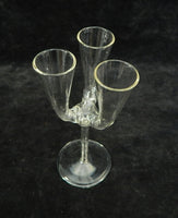 Pair of Unusual Triple Shot Glasses