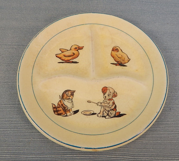 Vintage Baby Animals Child's Divided Plate