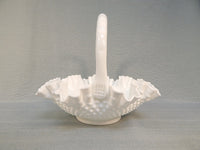 Fenton Milk Glass Hobnail Bride's Basket