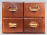 Vintage Oak 4 Drawer Library Card File