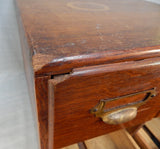 Vintage Oak 4 Drawer Library Card File