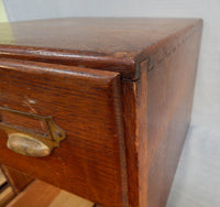 Vintage Oak 4 Drawer Library Card File