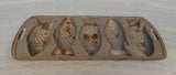 John Wright Cast Iron Fish Mold Cornbread Pan