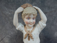 Vintage 17" German Bisque Figurine of a Young Girl