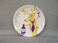 Pottery Barn Reindeer Appetizer Plates - Set of 4 (Comet, Cupid, Donner and Blitzen)