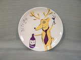 Pottery Barn Reindeer Appetizer Plates - Set of 4 (Comet, Cupid, Donner and Blitzen)