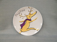 Pottery Barn Reindeer Appetizer Plates - Set of 4 (Dasher, Dancer, Prancer & Vixen)