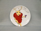 Pottery Barn Reindeer Appetizer Plates - Set of 4 (Dasher, Dancer, Prancer & Vixen)