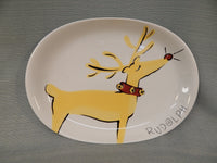 Pottery Barn Reindeer Oval Rudolph Platter