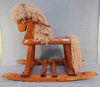21" Wooden Rocking Horse with Yarn Mane and Tail