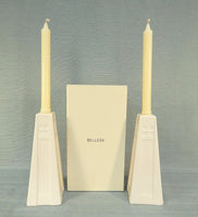 Belleek Ireland Inspired Art Deco Candlesticks - Lot of 2 - Like New!