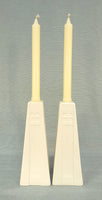 Belleek Ireland Inspired Art Deco Candlesticks - Lot of 2 - Like New!