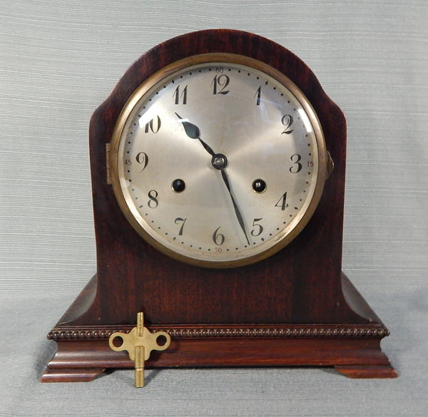 Antique Junghans Germany Mantel Desk Clock with Pendulum and Key