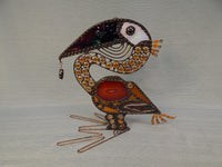 Art Glass and Metal Pelican Sculpture