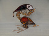 Art Glass and Metal Pelican Sculpture