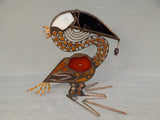 Art Glass and Metal Pelican Sculpture