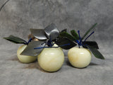 4 Jade-Color Stone Apples