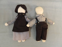 Pair of Amish Boy and Girl Dolls