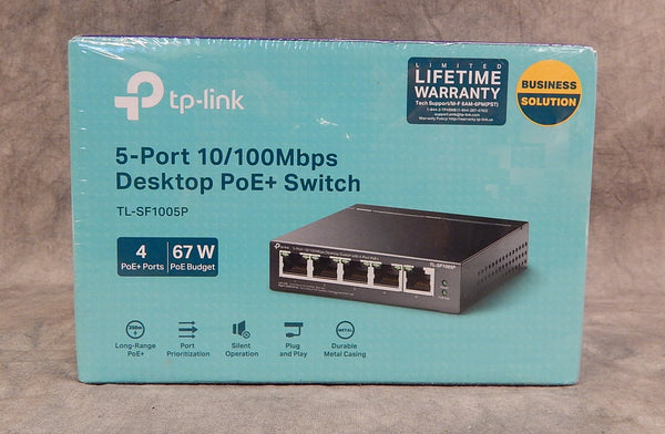 TP-Link 5-Port 10/100Mbps Desktop PoE+ Switch - Brand New!