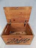 Vintage Schlitz Lager X Wood Crate w/Lid, Gideon, Missouri