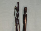 African Man And Woman Carved Wooden Figures