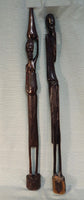 African Couple Carved Wood Figures