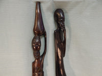 African Couple Carved Wood Figures