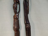 African Couple Carved Wood Figures