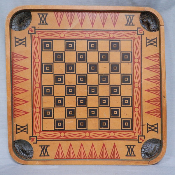 Vintage Two-Sided Carom Game Board