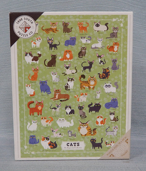 500 Piece Cats True South Puzzle - Certified Complete!