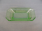 Green Uranium Glass Serving Pieces - Set of 3