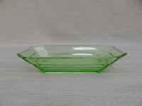 Green Uranium Glass Serving Pieces - Set of 3