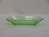 Green Uranium Glass Serving Pieces - Set of 3