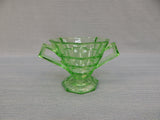 Green Uranium Glass Serving Pieces - Set of 3