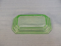 Green Uranium Glass Serving Pieces - Set of 3