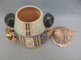 Madam Cat Ceramic Cookie Jar, S. Duncan Pottery Signed