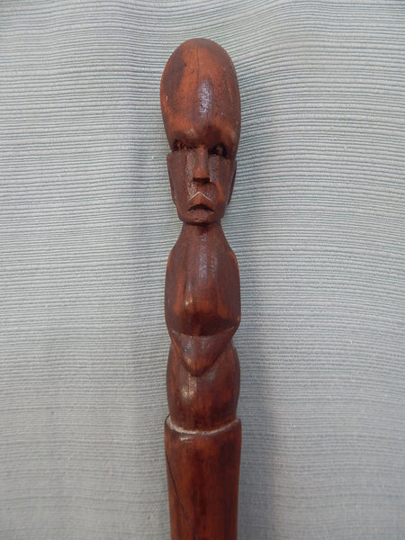 African Carved Wood Walking Stick