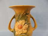 Roseville Pottery Double-Handled Peony Vase 66-10