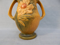 Roseville Pottery Double-Handled Peony Vase 66-10