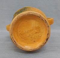 Roseville Pottery Double-Handled Peony Vase 66-10