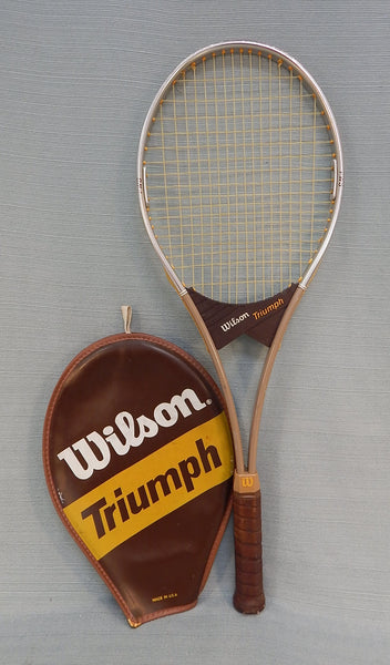 Vintage Wilson Triumph 4 3/8 Tennis Racket with Cover
