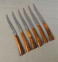 Westfield Serrated Steak Knives with Tortoise Shell Bakelite Handles - Set of 6