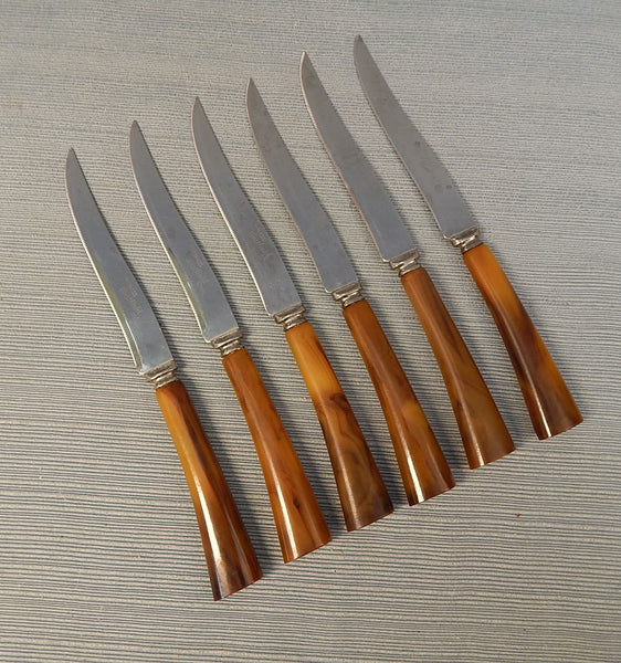 Westfield Serrated Steak Knives with Tortoise Shell Bakelite Handles - Set of 6