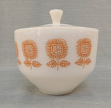 Federal Glass Sunflower Covered Bowl