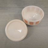 Federal Glass Sunflower Covered Bowl