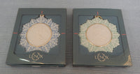 Lenox Cherub Cameo Collection Ornaments - Blue & Green - Lot of 2 -Brand New!